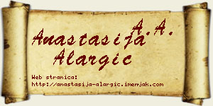 Anastasija Alargić vizit kartica